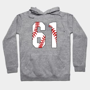 Baseball Number 61 #61 Baseball Shirt Jersey Favorite Player Biggest Fan Hoodie